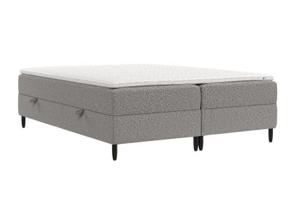 Šedá čalouněná postel boxspring MALTE 160 x 200 cm