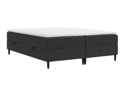 Antracitově šedá čalouněná postel boxspring MALTE 200 x 200 cm