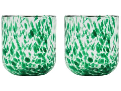 Set dvou zelených skleněných svícnů Home 9,5 cm