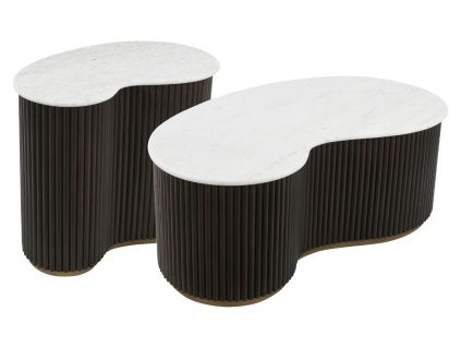 Set mramorových konferenčních stolků Mayfield 104x58 / 65x38 cm
