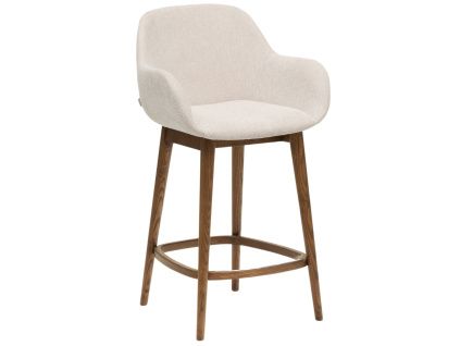 Béžová barová židle Kave Home Konna 65 cm s tmavou podnoží