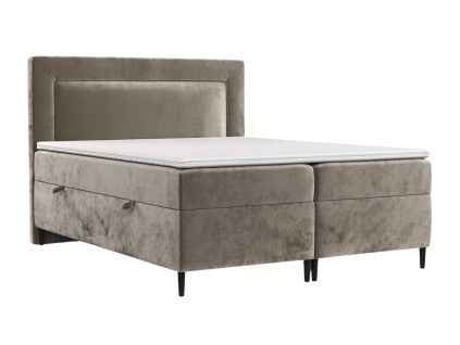 Béžová čalouněná postel boxspring NOBLE 160 x 200 cm