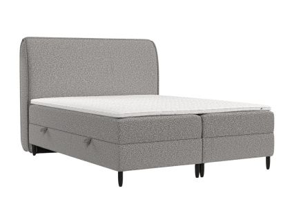 Šedá čalouněná postel boxspring MELBA 200 x 200 cm