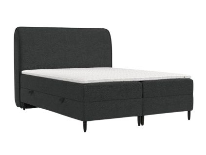 Antracitově šedá čalouněná postel boxspring MELBA 200 x 200 cm
