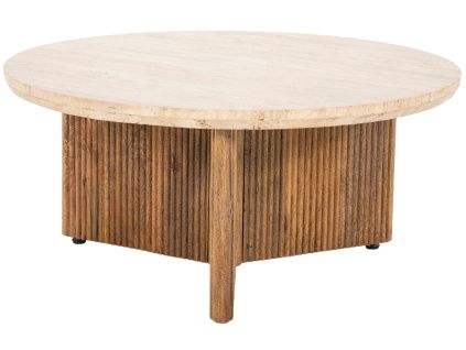 Béžový kamenný konferenční stolek Sara 78 cm