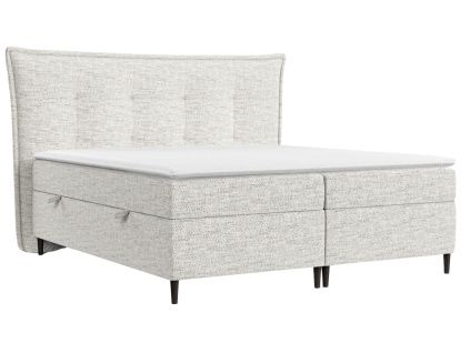 Světle béžová čalouněná postel boxspring SINAI 180 x 200 cm