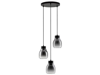 Kouřově šedé skleněné závěsné světlo Nova Luce Blacu 42 cm