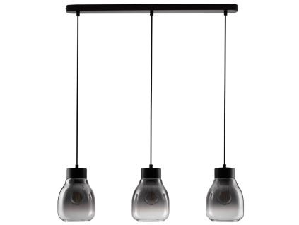 Kouřově šedé skleněné závěsné světlo Nova Luce Blacu 75 cm