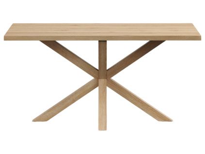 Dubový jídelní stůl Kave Home Argo 160 x 90 cm s přírodní kovovou podnoží