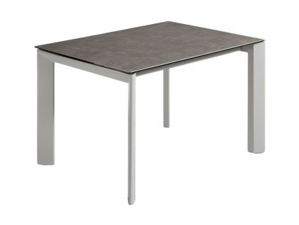Šedý keramický rozkládací jídelní stůl Kave Home Axis III. 120/180 x 80 cm