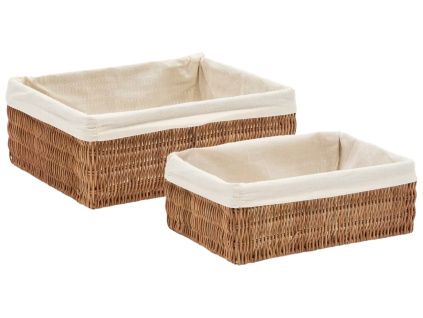 Set dvou ratanových dekorativních košů Kave Home Indali