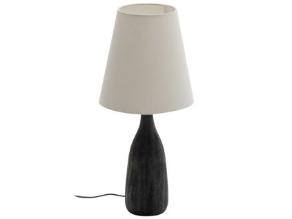 Černobílá dřevěná stolní lampa Luvia