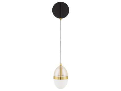 Bílo-zlaté skleněné nástěnné LED světlo Nova Luce Egna