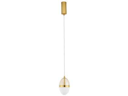 Bílo-zlaté skleněné závěsné LED světlo Nova Luce Egna 12 cm