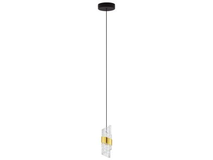 Černo-zlaté závěsné LED světlo Nova Luce Seneca 6,5 cm