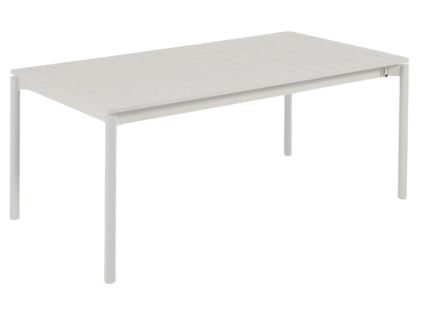 Světle šedý kovový zahradní rozkládací stůl Kave Home Zaltana 180/240 x 100 cm