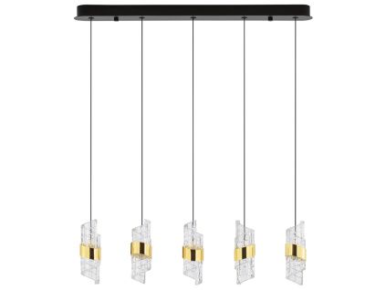 Černo-zlaté závěsné LED světlo Nova Luce Seneca 83 cm