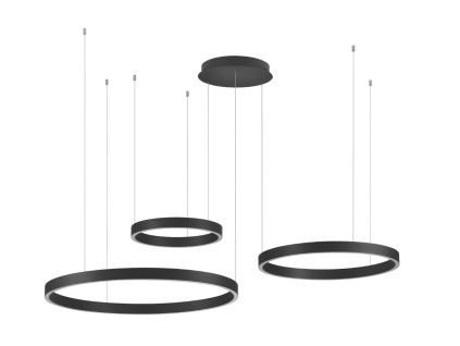 Černé kovové závěsné LED světlo Nova Luce Elowen 148 cm