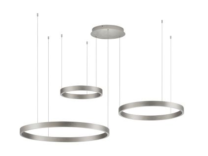 Stříbrné kovové závěsné LED světlo Nova Luce Elowen 148 cm