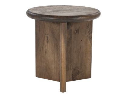 Hnědý dřevěný odkládací stolek Leoti 45 cm