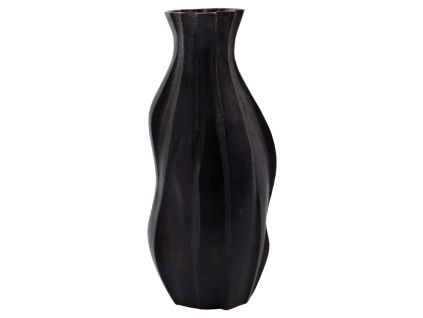 Tmavě hnědá kovová váza Buddy 35 cm