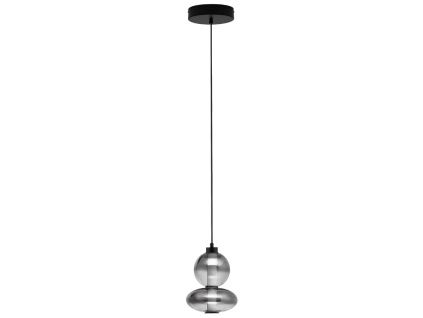 Kouřově šedé skleněné závěsné LED světlo Nova Luce Bally 20 cm