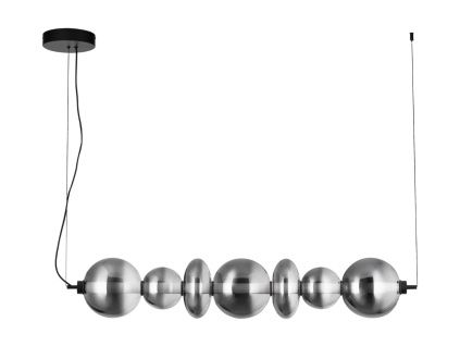 Kouřově šedé skleněné závěsné LED světlo Nova Luce Bally 117 cm
