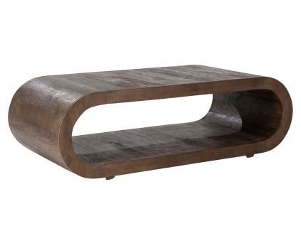 Hnědý dřevěný konferenční stolek Elora 130 x 60 cm