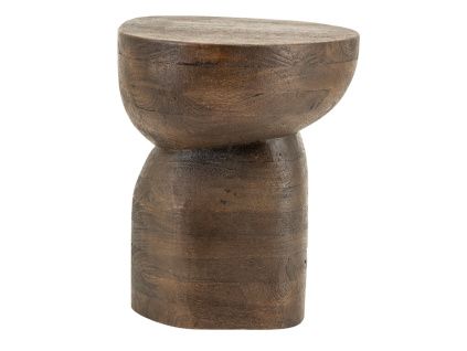 Hnědý dřevěný odkládací stolek Cobble 37 x 30 cm