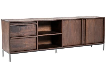 Hnědý dřevěný TV stolek Jimmy 180 x 40 cm