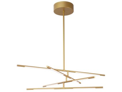 Zlaté kovové závěsné LED světlo Nova Luce Raccio 84 cm