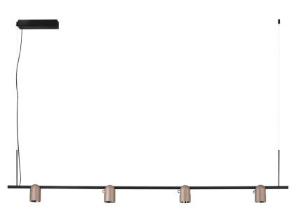 Černo-měděné kovové závěsné LED světlo Nova Luce Sirmos 150 cm
