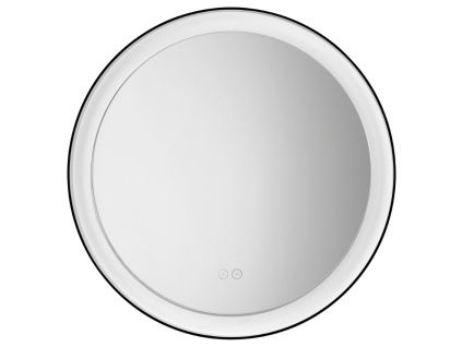 Černé závěsné zrcadlo s LED osvětlením Nova Luce Ural 60 cm