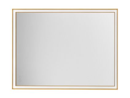 Zlaté závěsné zrcadlo s LED osvětlením Nova Luce Ambor 80 x 60 cm