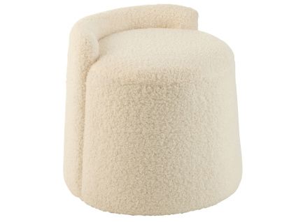 Bílá bouclé stolička J-line Balio 38 cm