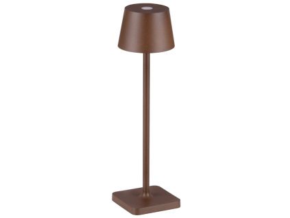 Hnědá kovová nabíjecí stolní LED lampa Nova Luce Deck