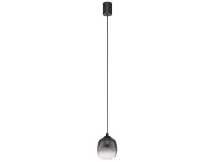 Kouřově šedé skleněné závěsné LED světlo Nova Luce Kita 10 cm