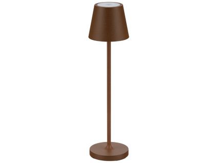 Hnědá kovová nabíjecí stolní LED lampa Nova Luce Petit