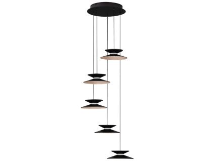 Černé kovové závěsné LED světlo Nova Luce Morfi 42 cm