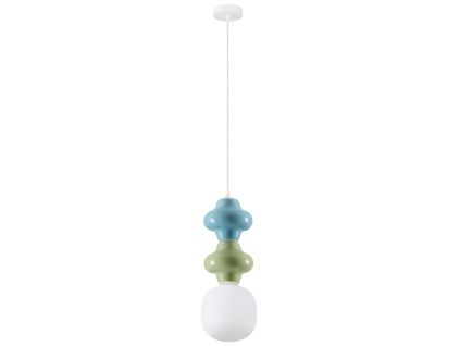 Modro-zelené závěsné světlo Nova Luce Clio 18 cm