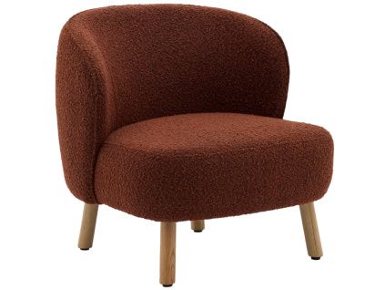 Terakotové bouclé křeslo Kave Home Ulit