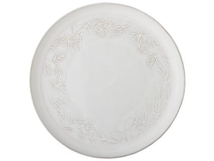 Bílý kameninový servírovací talíř Bloomingville Winter 34 cm