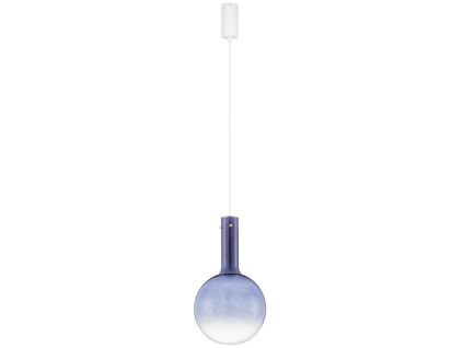 Modré skleněné závěsné LED světlo Nova Luce Nostos 25 cm