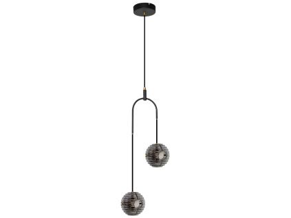 Kouřově šedé skleněné závěsné LED světlo Nova Luce Las 31 cm