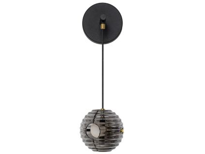 Kouřově šedé skleněné nástěnné LED světlo Nova Luce Las