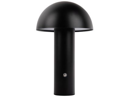 Černá kovová nabíjecí stolní LED lampa Fungus