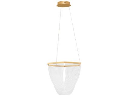 Zlaté kovové závěsné LED světlo Nova Luce Valentin 52 cm
