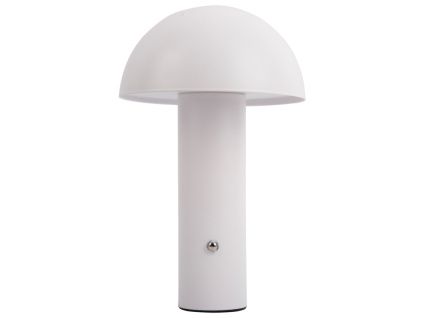Bílá kovová nabíjecí stolní LED lampa Fungus