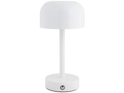 Bílá kovová nabíjecí stolní LED lampa Jem