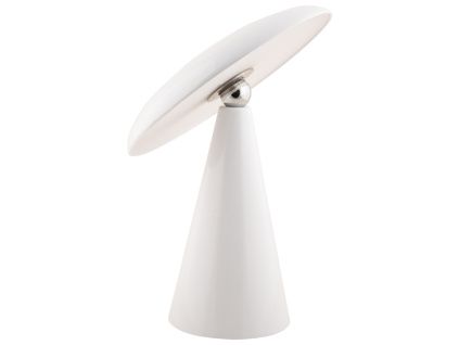 Bílá kovová nabíjecí LED lampa Poppy